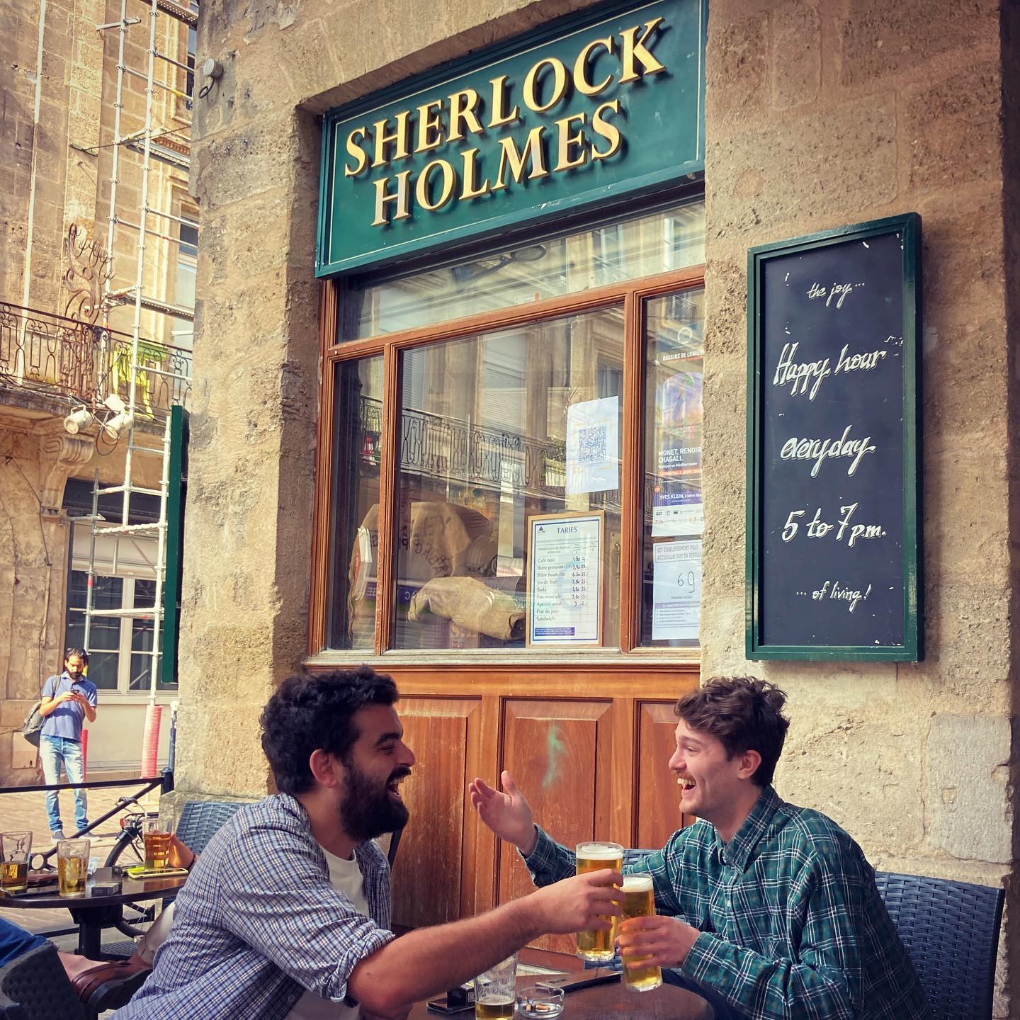 watch the rugby world cup at the Sherlock Homes pub in Bordeaux