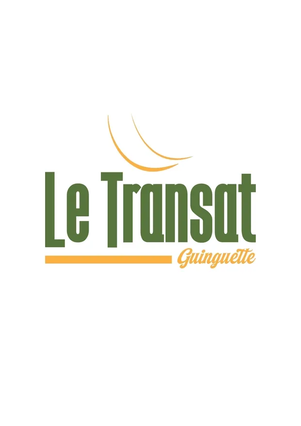 Logo of Le Transat Guinguette, a Bordeaux venue with green text and orange sail-shaped decoration