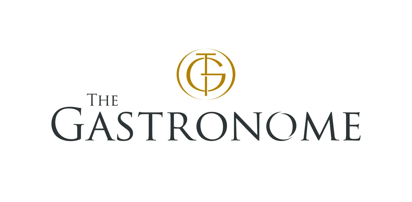 The Gastronome logo, a cooking school in Bordeaux, featuring a golden stylized G symbol with a cross