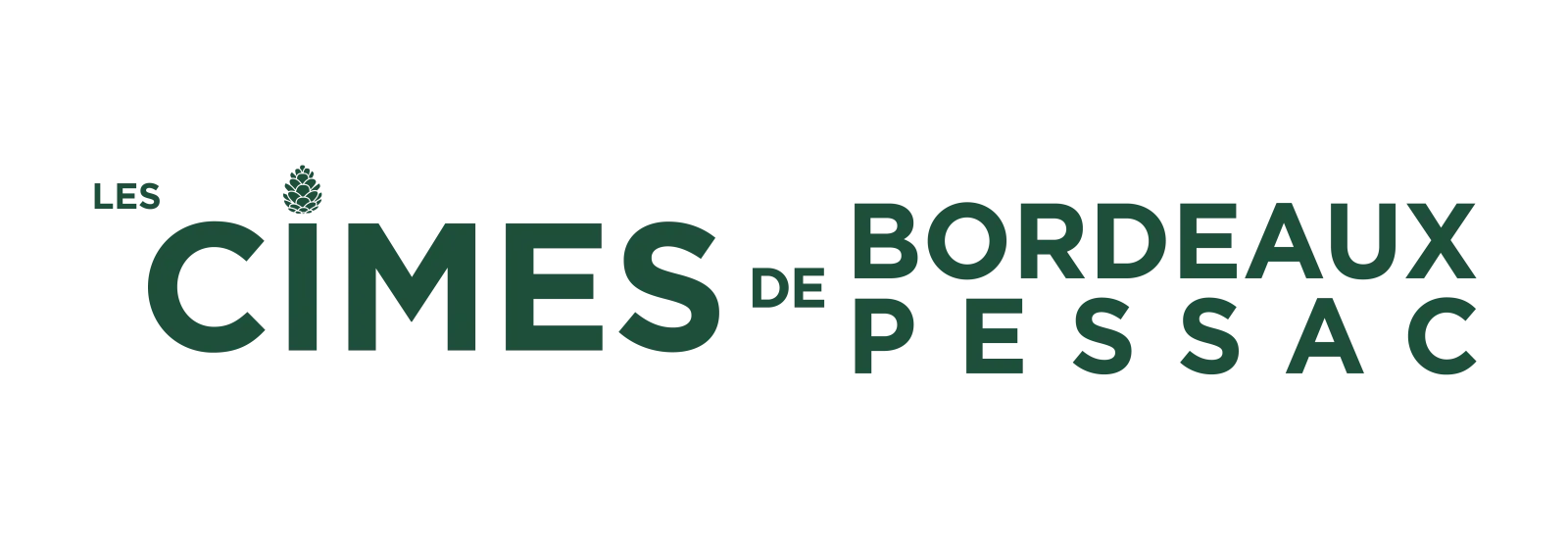 The Peaks of Bordeaux Pessac logo with stylized hop in dark green