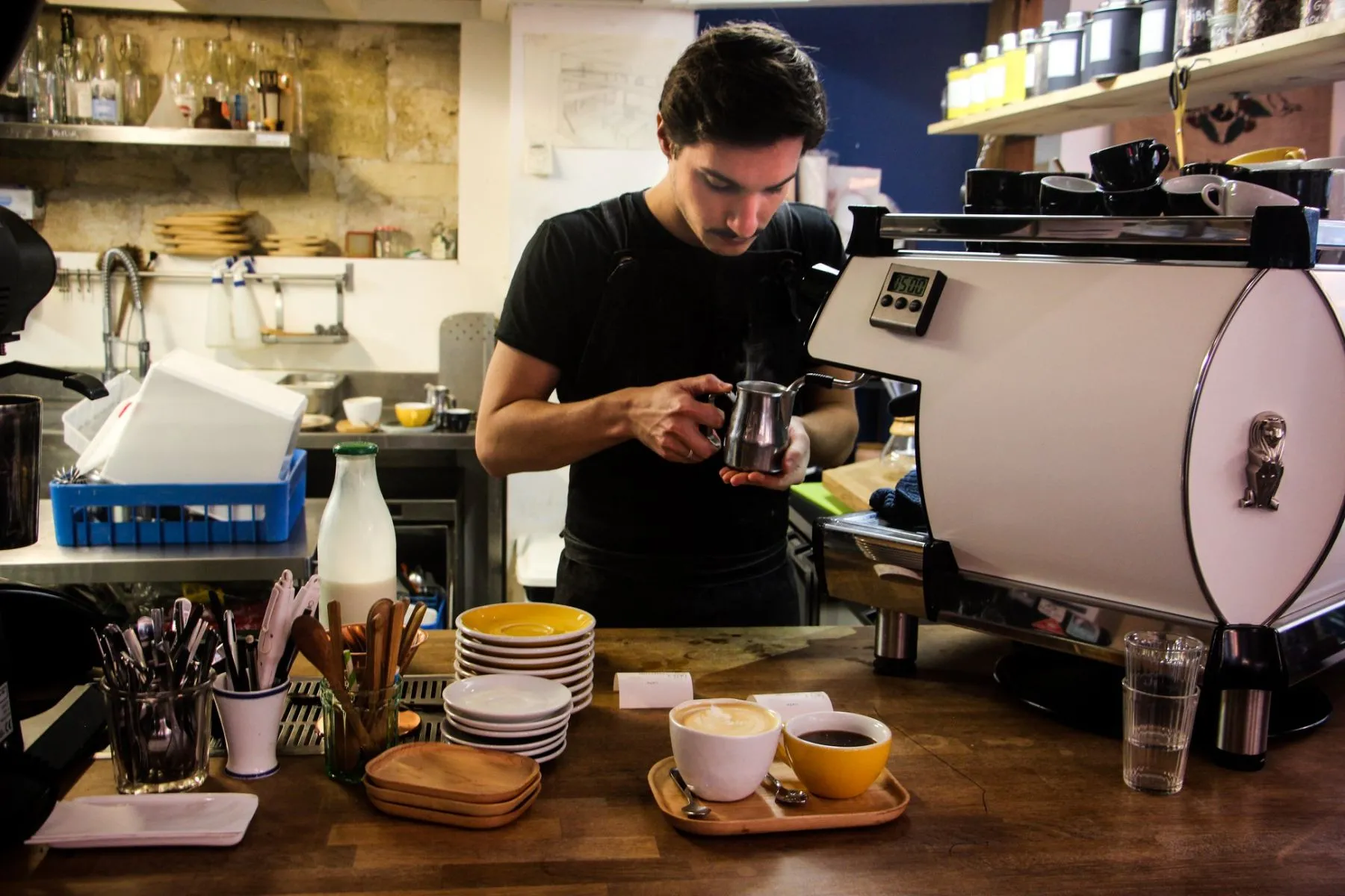drinking a good coffee in Bordeaux