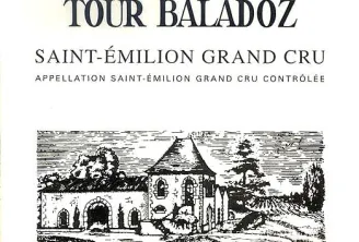 Wine label for Château Tour Baladoz, Saint-Émilion Grand Cru, 1.5L bottle, 12.5% vol, French wine from Bordeaux