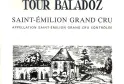 Wine label for Château Tour Baladoz, Saint-Émilion Grand Cru, 1.5L bottle, 12.5% vol, French wine from Bordeaux