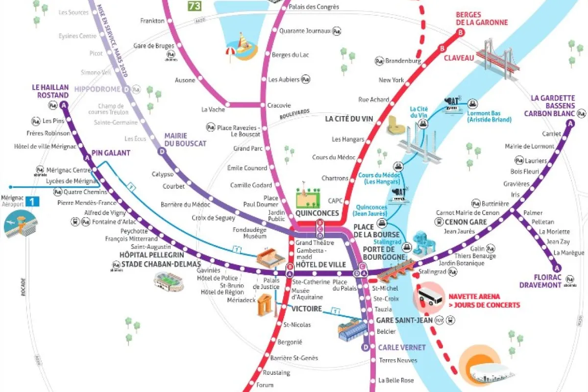 Carte tramway Bordeaux Carte tramway Bordeaux